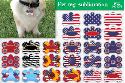 Pet paws tag sublimation design bundle