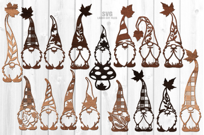 Fall Gnome SVG Bundle | Fall Leaf Gnomes SVG Laser Cut Files
