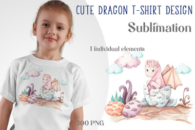 Dragons watercolor clipart - Sublimation designs