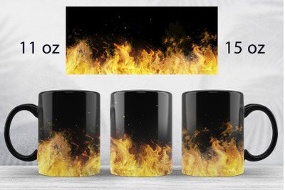 Fire mug wrap design Brutal mug sublimation png for men