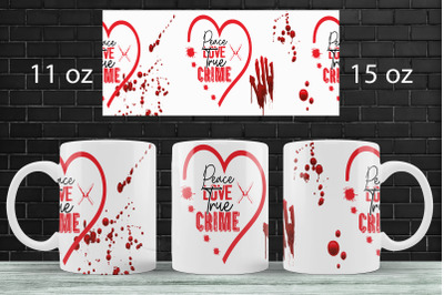 True crime mug wrap sublimation png 15oz mug design template