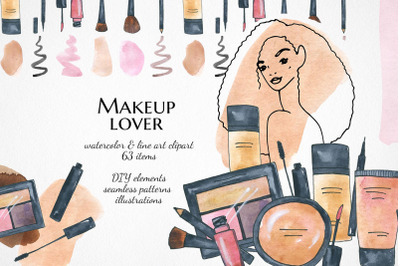 Makeup clipart png, Make up cosmetics, Watercolor woman clip art