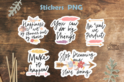 Motivational stickers, inspirational stickers png. Positive