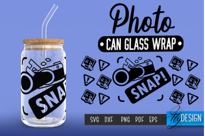 Photo Glass Can Wrap SVG | Camera Quotes Can Glass Wrap