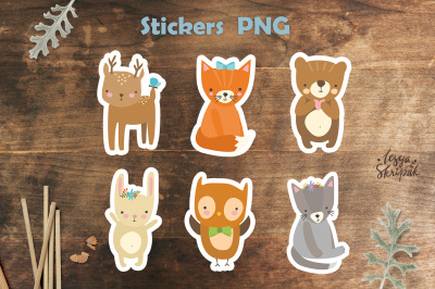Animal stickers. Cute animal stickers. stickers png