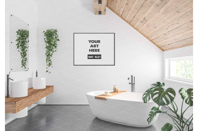 Interior scene artwork background frame mockup