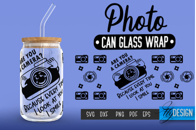 Photo Glass Can Wrap SVG | Camera Quotes Can Glass Wrap