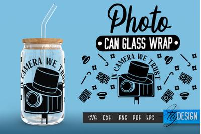 Photo Glass Can Wrap SVG | Camera Quotes Can Glass Wrap