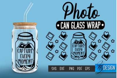 Photo Glass Can Wrap SVG | Camera Quotes Can Glass Wrap