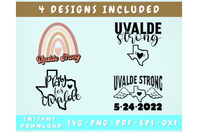 Uvalde Strong SVG Bundle, 4 Designs, Pray For Uvalde SVG Cut Files