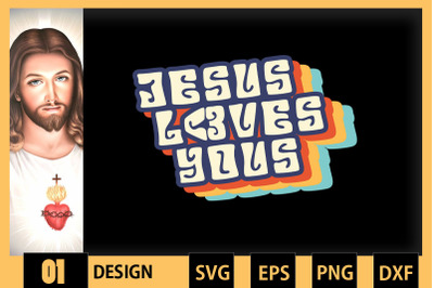 Jesus Loves You Retro Vintage Style