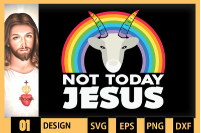 Today Not Jesus Satan Goat Rainbow