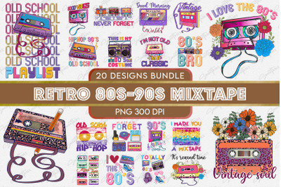 Vintage 80&#039;s, 90&#039;s Mixtape Design Bundle