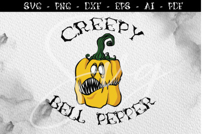 Creepy bell pepper, Vegetables SVG