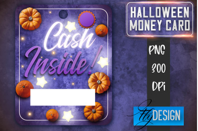 Halloween Money Card PNG Design | Halloween Money Holder | Pumpkin PNG