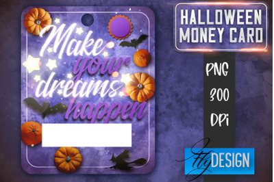 Halloween Money Card PNG Design | Halloween Money Holder | Pumpkin PNG