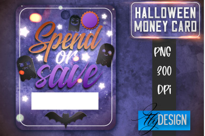 Halloween Money Card PNG Design | Halloween Money Holder | Pumpkin PNG