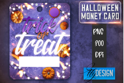 Halloween Money Card PNG Design | Halloween Money Holder | Pumpkin PNG