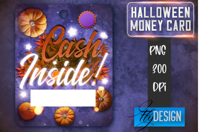 Halloween Money Card PNG Design | Halloween Money Holder | Pumpkin PNG