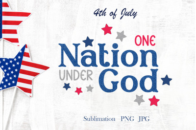 4th of July, One nation under God, patriotic quote, png