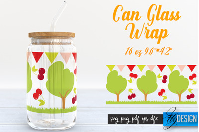 Farmhouse Glass Can Wrap SVG | Cherry Tree