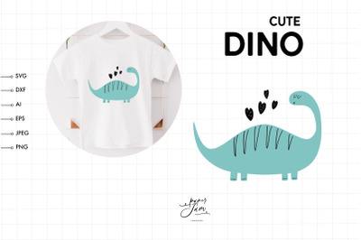 Dino love svg Cute Dinosaur svg