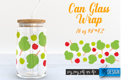 Farmhouse Glass Can Wrap SVG | Tree and Apple