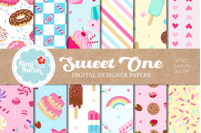 Sweet One Candy Land Digital Papers