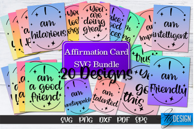 Affirmation Cards SVG Bundle | Positive Affirmation SVG Bundle V.1