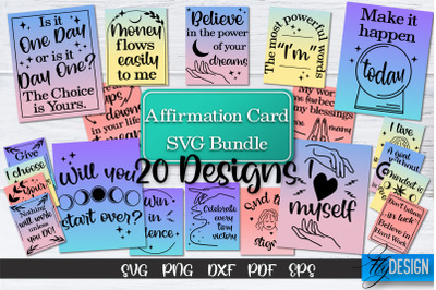 Affirmation Cards SVG Bundle | Positive Affirmation SVG Bundle V.3