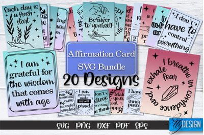 Affirmation Cards SVG Bundle | Positive Affirmation SVG Bundle V.4