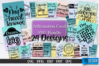 Affirmation Cards SVG Bundle | Positive Affirmation SVG Bundle V.5