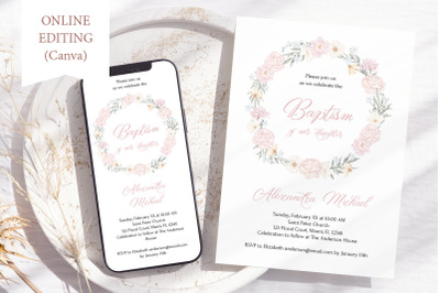 Baptism Invitation Template Phone First Holy Communion