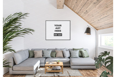 Interior scene artwork background frame mockup