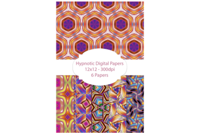 Hypnotic Design Digital Papers (JPG and PNG)