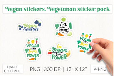 Vegetarian stickers. Healthy food sticker pack.