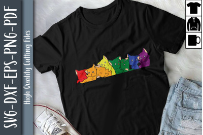 Cute Cat Rainbow Flag Design Gift