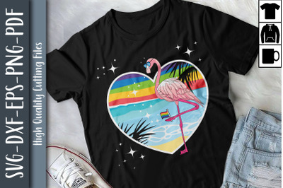 Asexual Pride Flag Flamingo Design