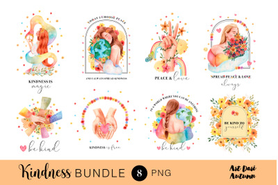 Kindness sublimations bundle | 8 designs PNG