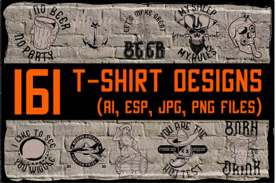 161 t-shirt designs BUNDLE