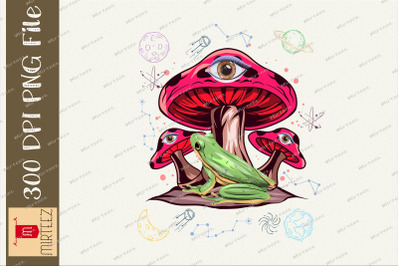 Trippy Frog Mushroom Galaxy Psychedelic