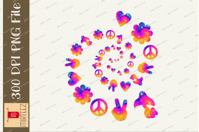 Trippy Hippie Mushroom Peace Sign Png