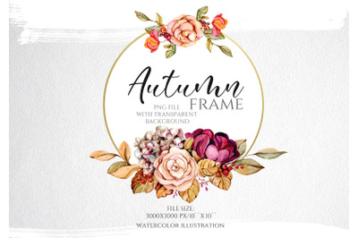 Watercolor Autumn Frame