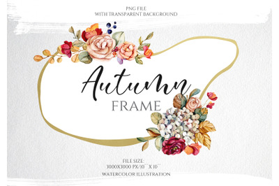Abstract Fall Floral Frame