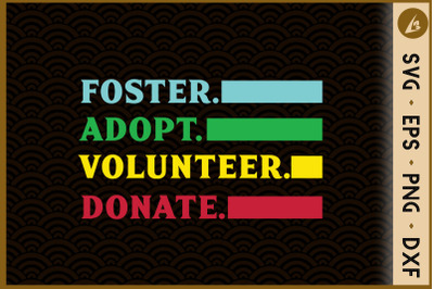 Foster Adopt Volunteer Donate Vintage