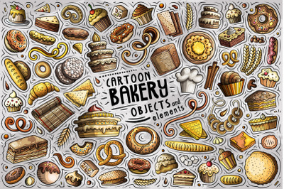 Bakery Cartoon Objects Set