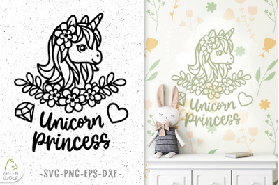 Unicorn princess svg Nursery unicorn decal svg file for cricut