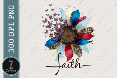 4th Of July Faith Sunflower Sublimation