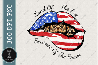 4th Of July Sexy Lip America Sublimation