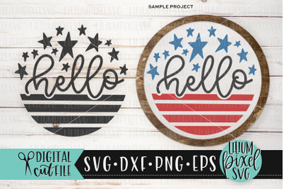 Hello America - Round Frame Fourth of July SVG